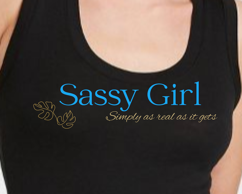 Womens Sassy Girl Sleeveless Fitted Tank Top - Black