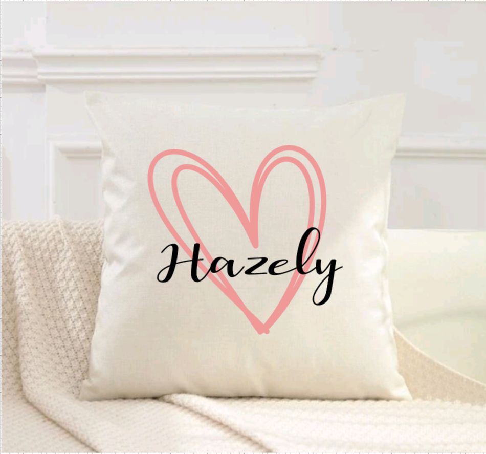 Special Valentine Pillow Cover - Heart with Single Name (Cover Only)