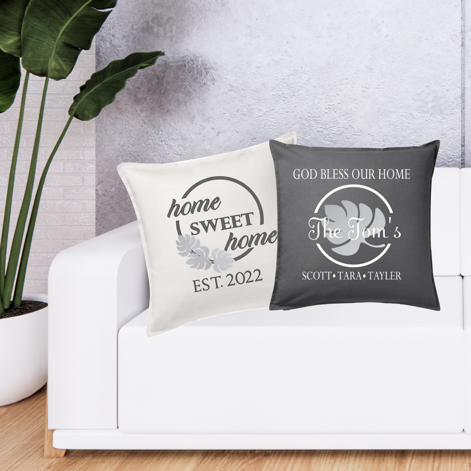 Personalized Family Name Throw Pillow Case, Housewarming Gift