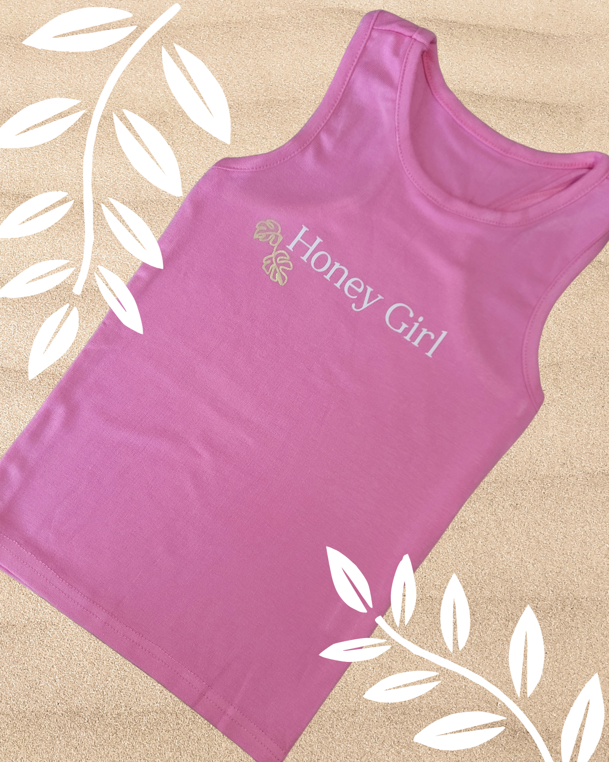 Girls Youth Honey Girl Racerback Tank Top - Light Pink