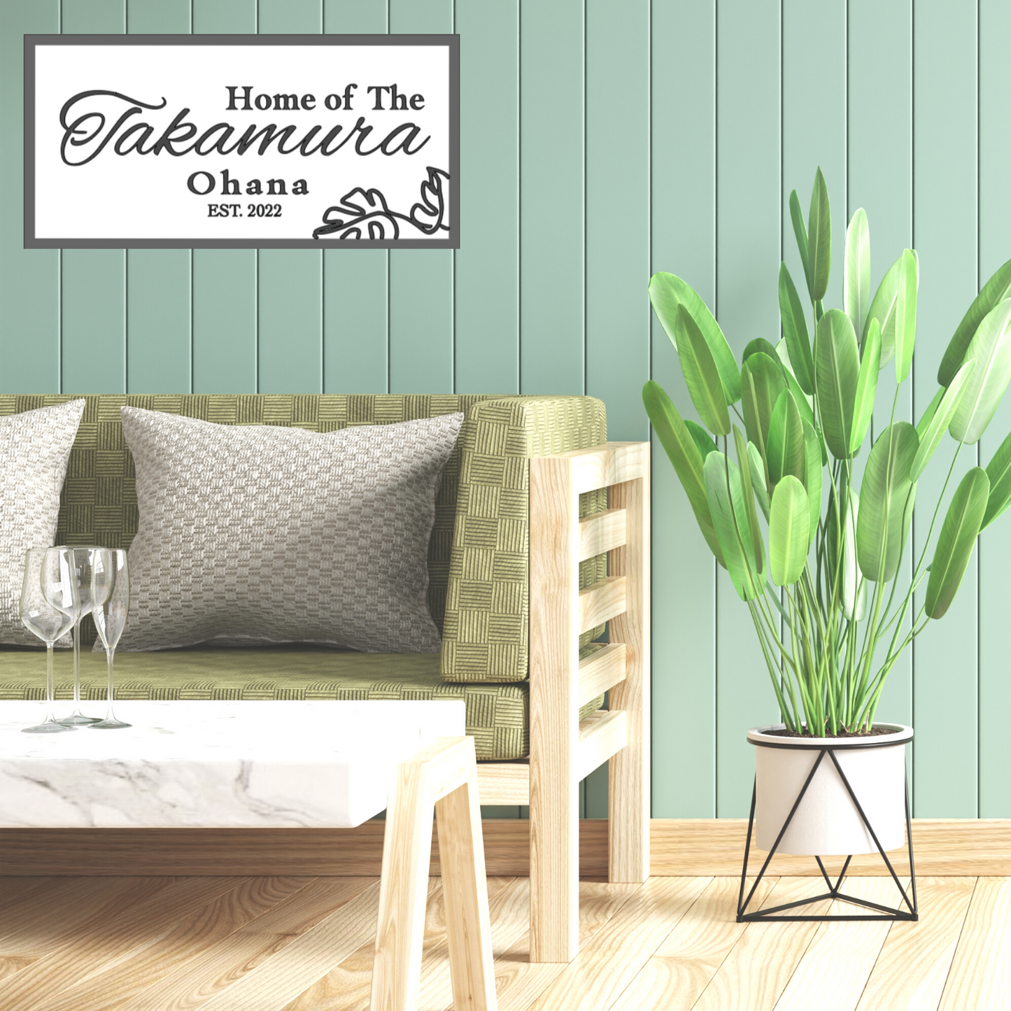 Personalized Wooden Sign Home Decor - Home/Ohana