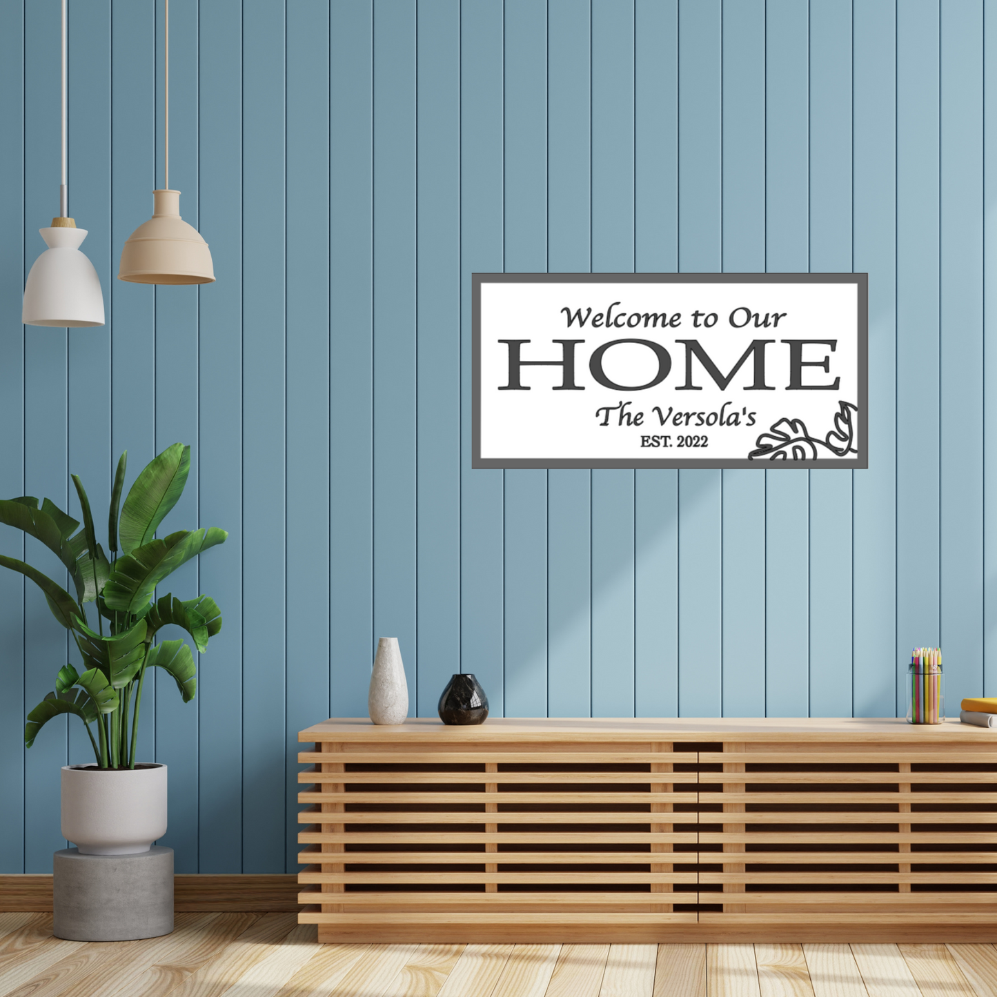 Personalized Wooden Sign Home Decor - Welcome