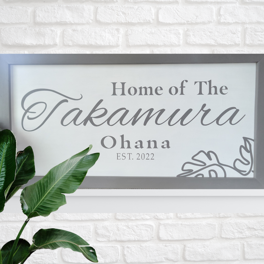 Personalized Wooden Sign Home Decor - Home/Ohana