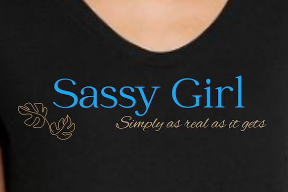 Women's Sassy Girl V-Neck Tee Shirt - Black