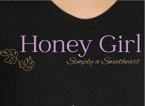 Women's Honey Girl V-Neck Tee Shirt - Black