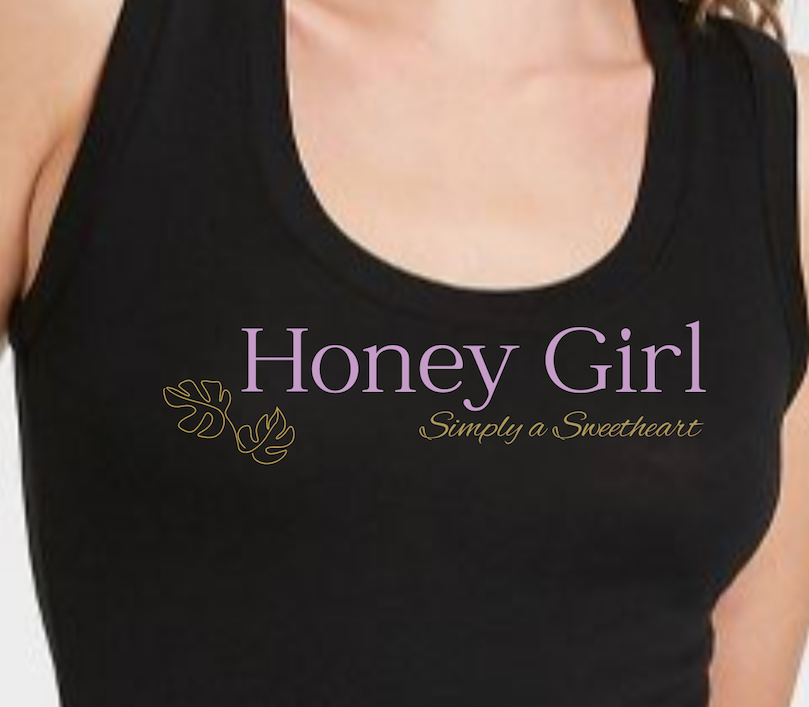 Womens Honey Girl Sleeveless Fitted Tank Top - Black