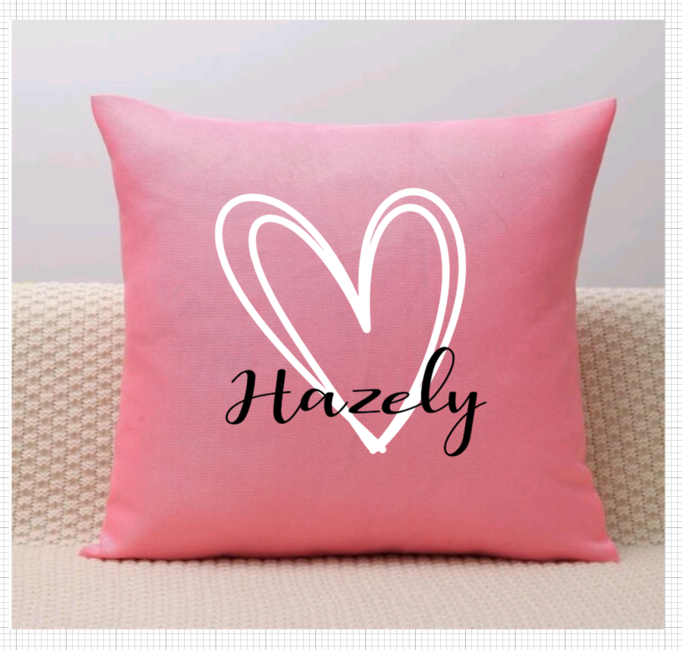 Special Valentine Pillow Cover - Heart with Single Name (Cover Only)