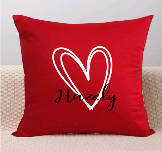 Special Valentine Pillow Cover - Heart with Single Name (Cover Only)