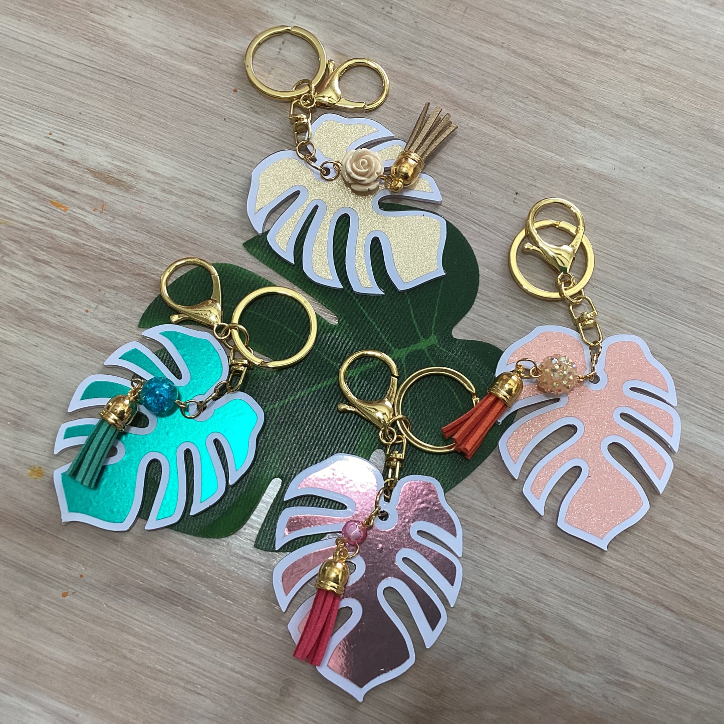 Monstera Keychains